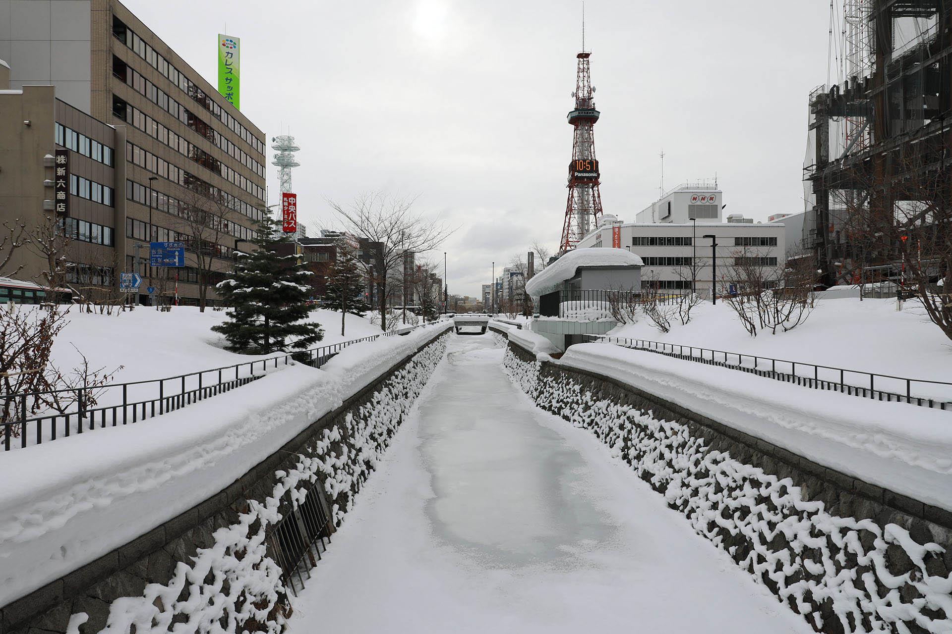A snow-covered landscape in Sapporo