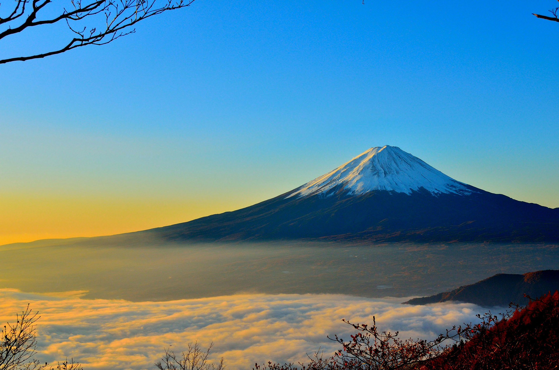 Fuji Mountain in a clear sky